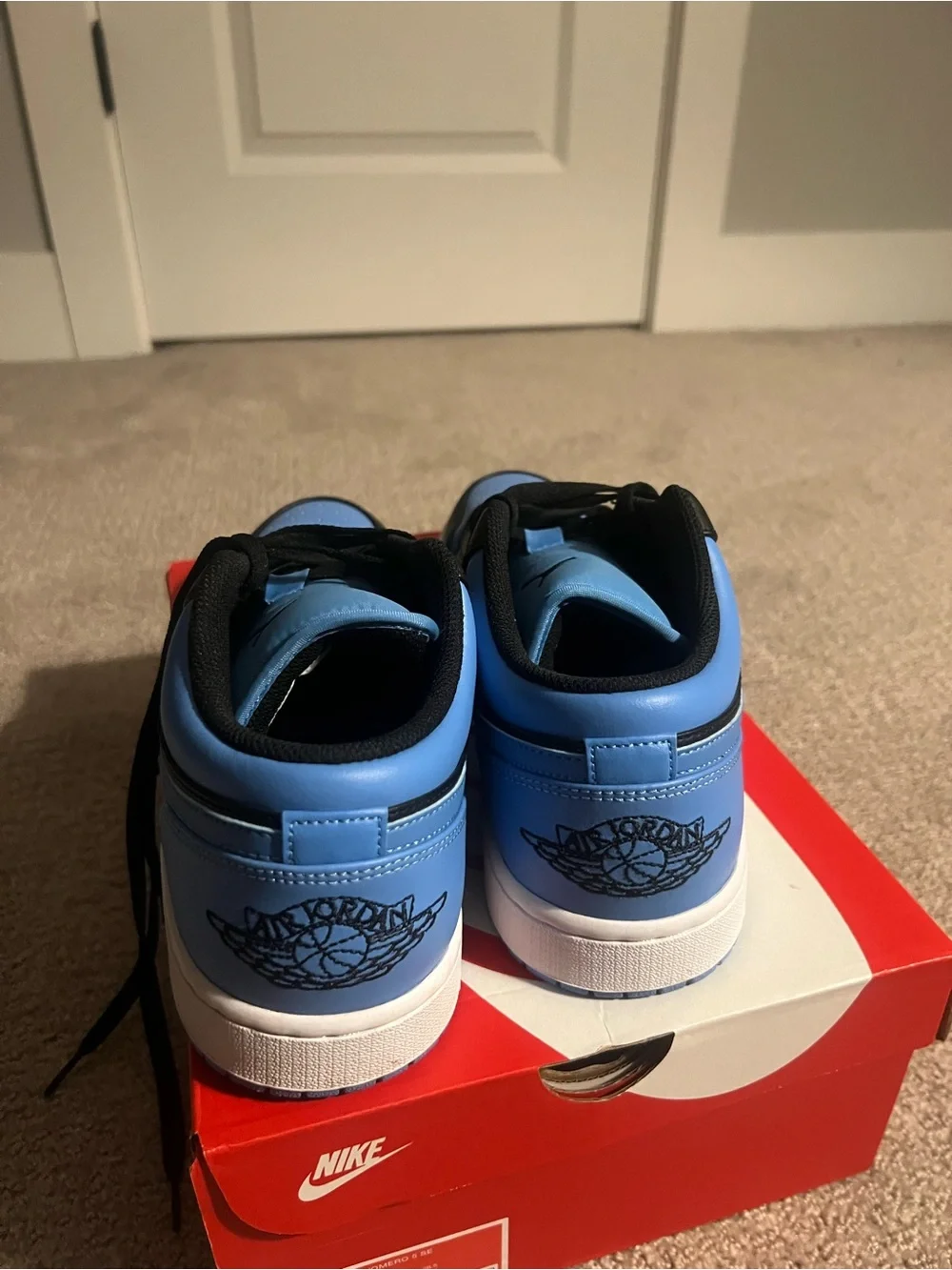Jordan Men's Low Top Sneakers - Black & Light Blue